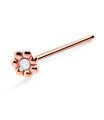 Stone Studded Flower Silver Straight Nose Stud NSKA-1012